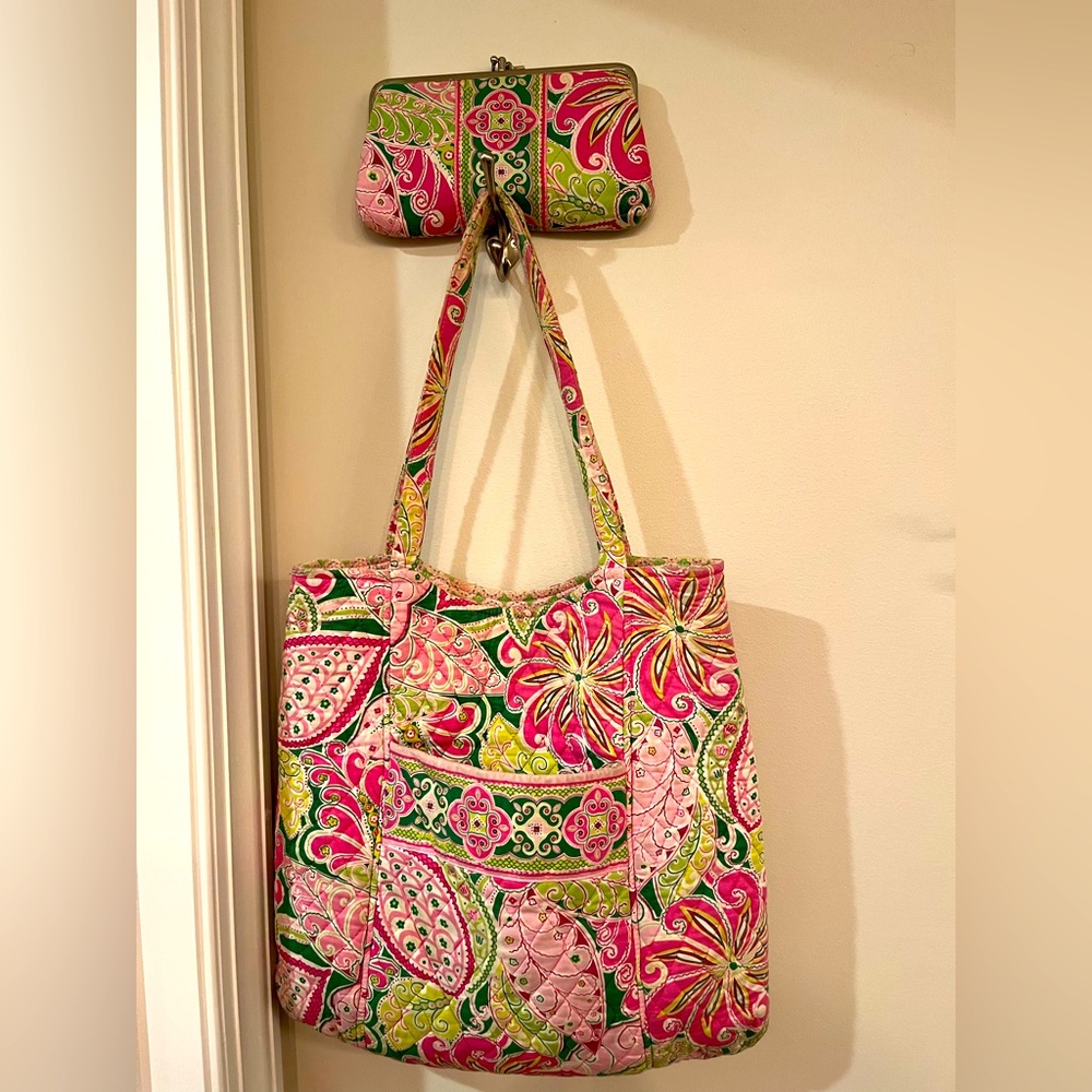 Vera Bradley Pinwheels Purse & Kisslock Wallet